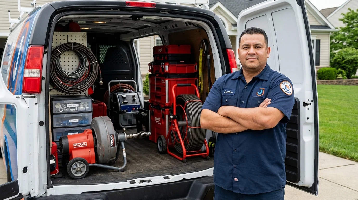 Professional drain cleaning equipment and Johns Plumbing LLC plumber in Millen