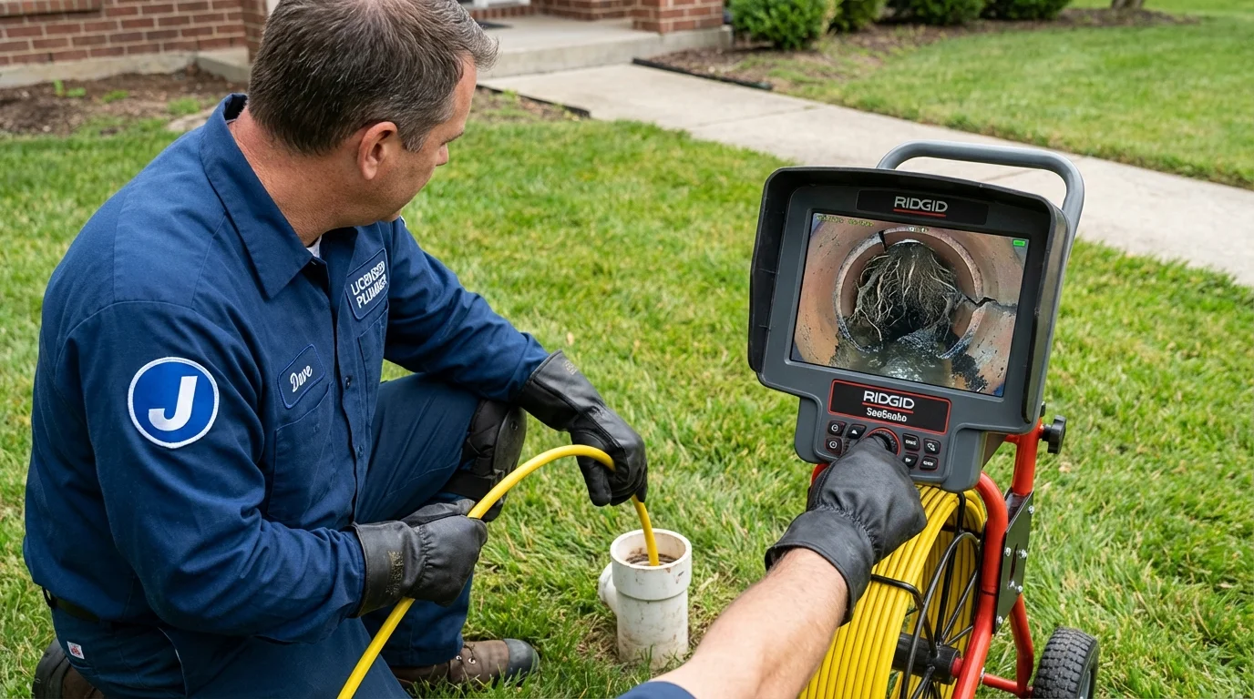 Sewer camera inspection being performed by Johns Plumbing LLC in Millen