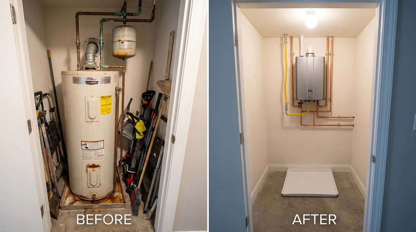 Tank water heater versus wall-mounted tankless unit comparison for Millen, GA homeowners