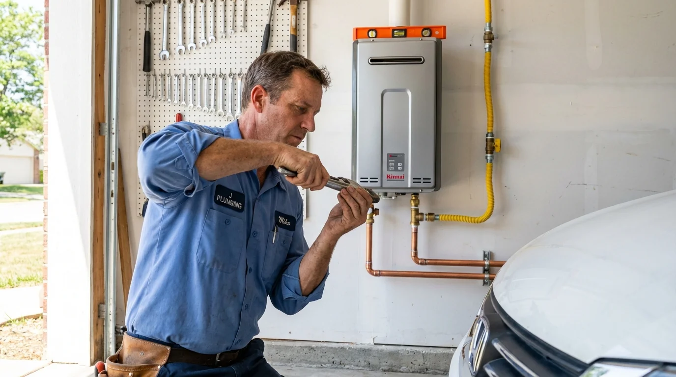 Tankless water heater installation by a Johns Plumbing LLC plumber in Millen